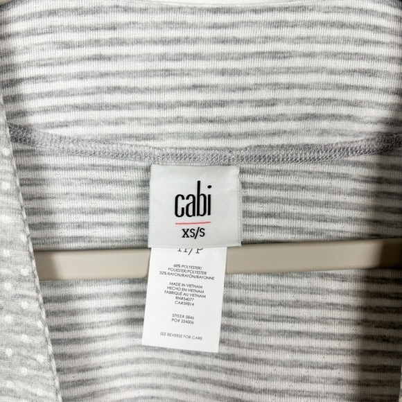 Cabi Atc Reversible Polka Dot Stripe Cape Cardigan Sz XS/S - Picture 6 of 12